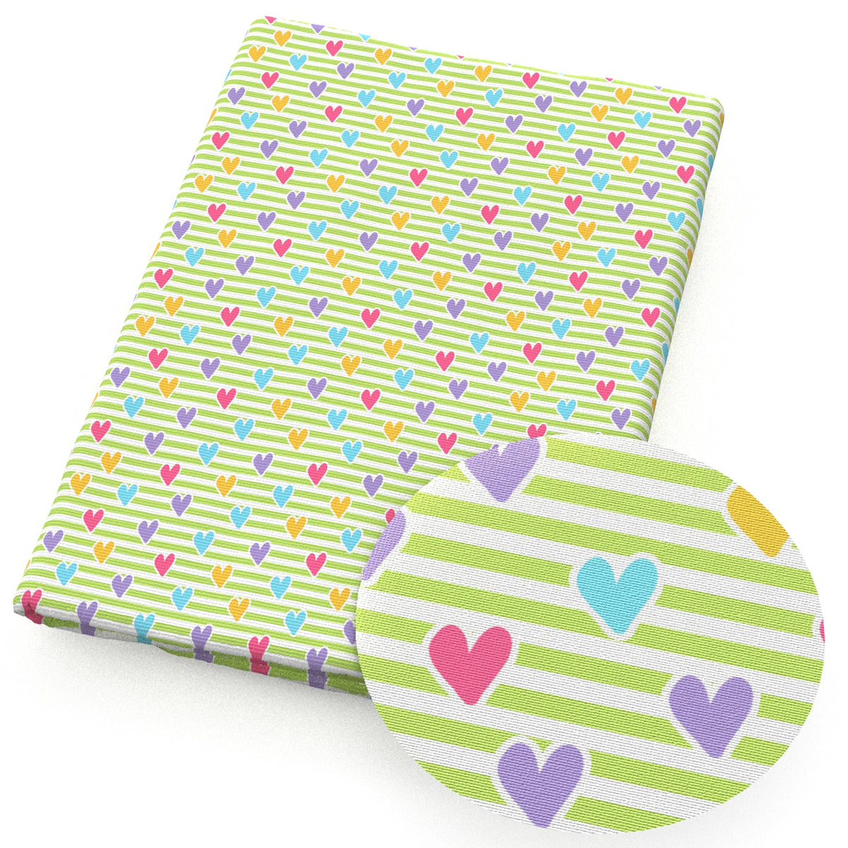 heart love stripe fabric