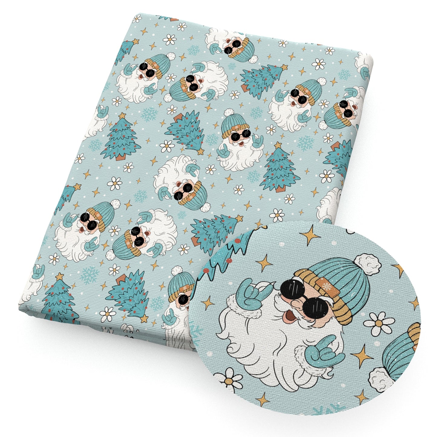 christmas tree flowerfloral star snowflakesnow fabric