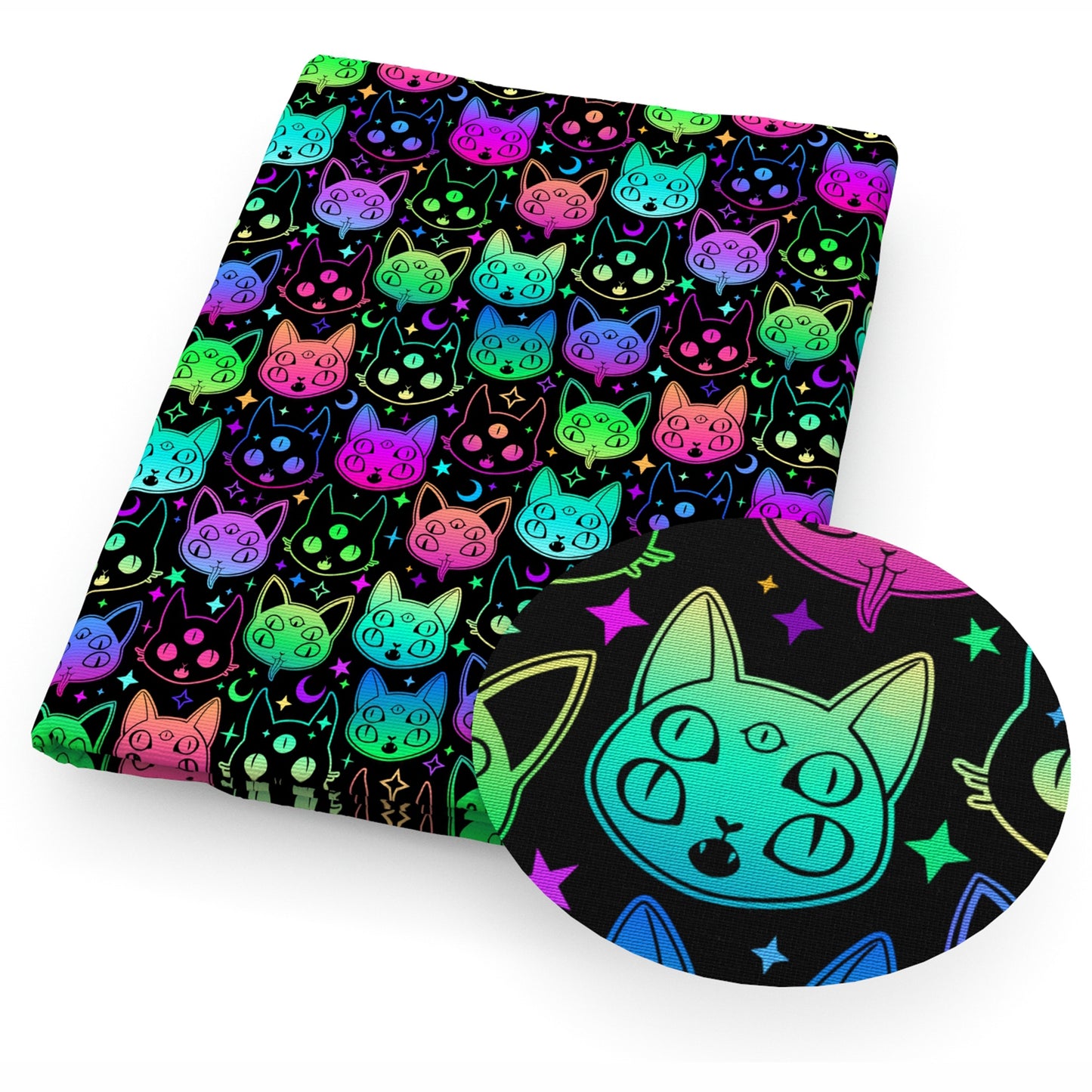 halloween cat star starfish moon fabric