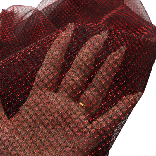 1Pc 59x19.68inch(150x50cm) plaid sparkling 2 ways knitted fabric, Suitable For Handmade DIY Party Decoration, Background Decoration, Table Decoration Fabrics And Other Multi-purpose