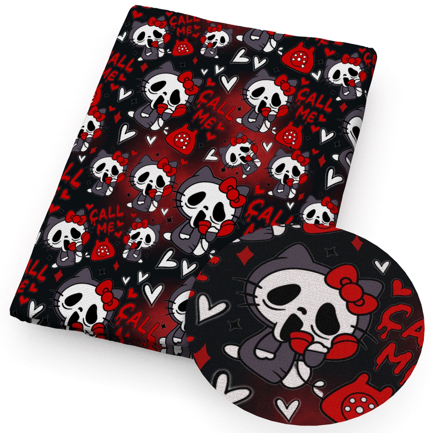 heart love halloween fabric