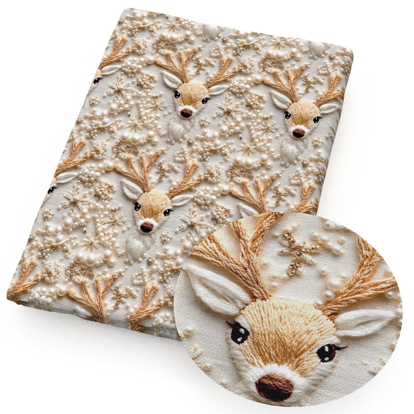 imitation embroidery series christmas day deerreindeer giraffe fabric