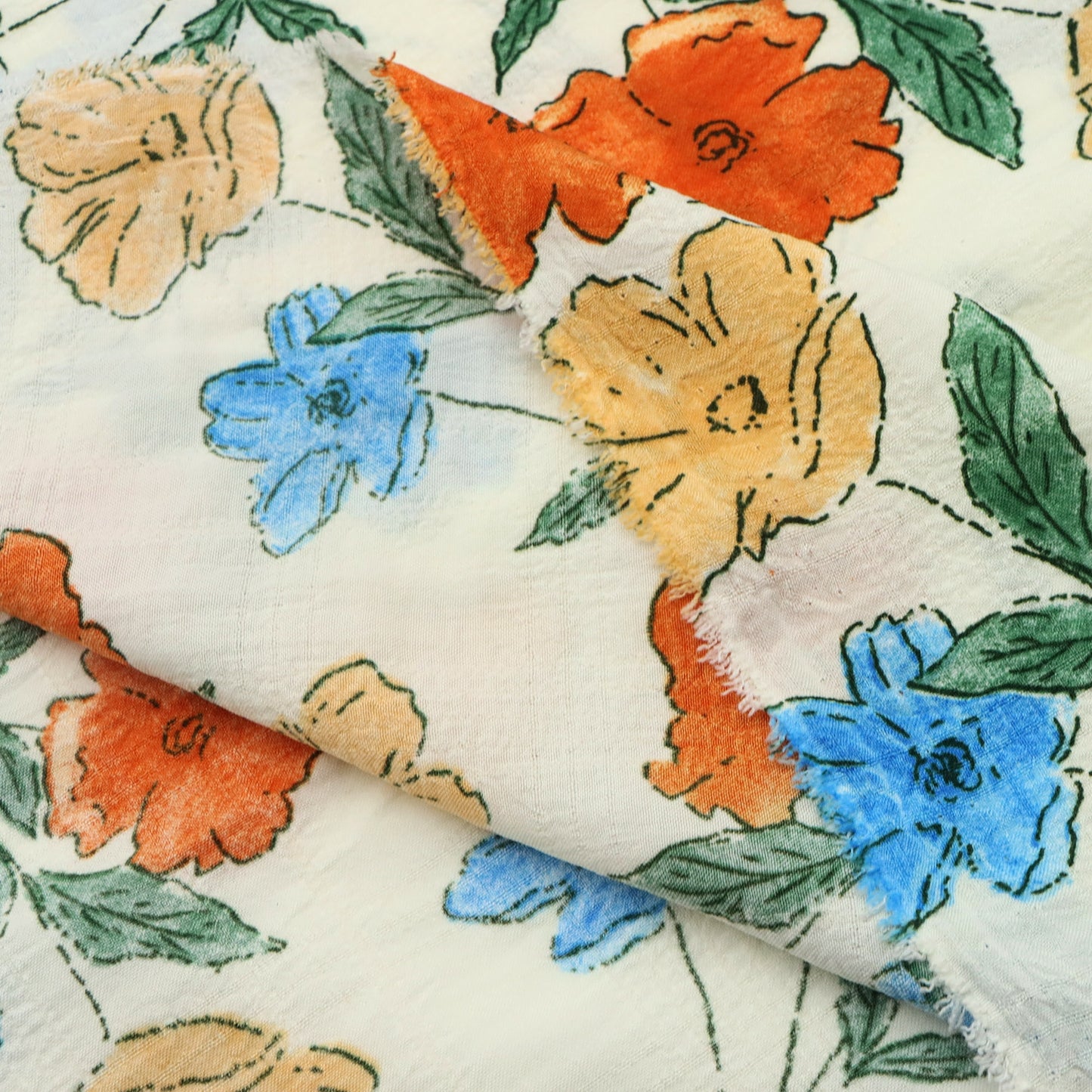 1Pc flower Wrinkles Texture Fabric - 59x19.68inch(150x50cm) 100%polyester Pre-cut Fabric,Perfect for DIY Sewing,Bags,Party Decor, Tablecloths, Gift Wrapping,Cushions & Furniture Covers