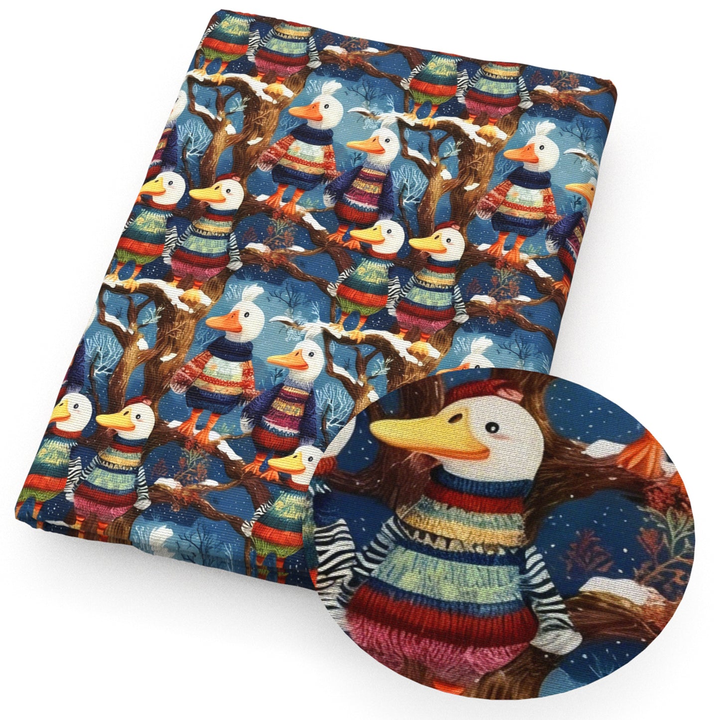 duck leaf leaves tree winter fabric