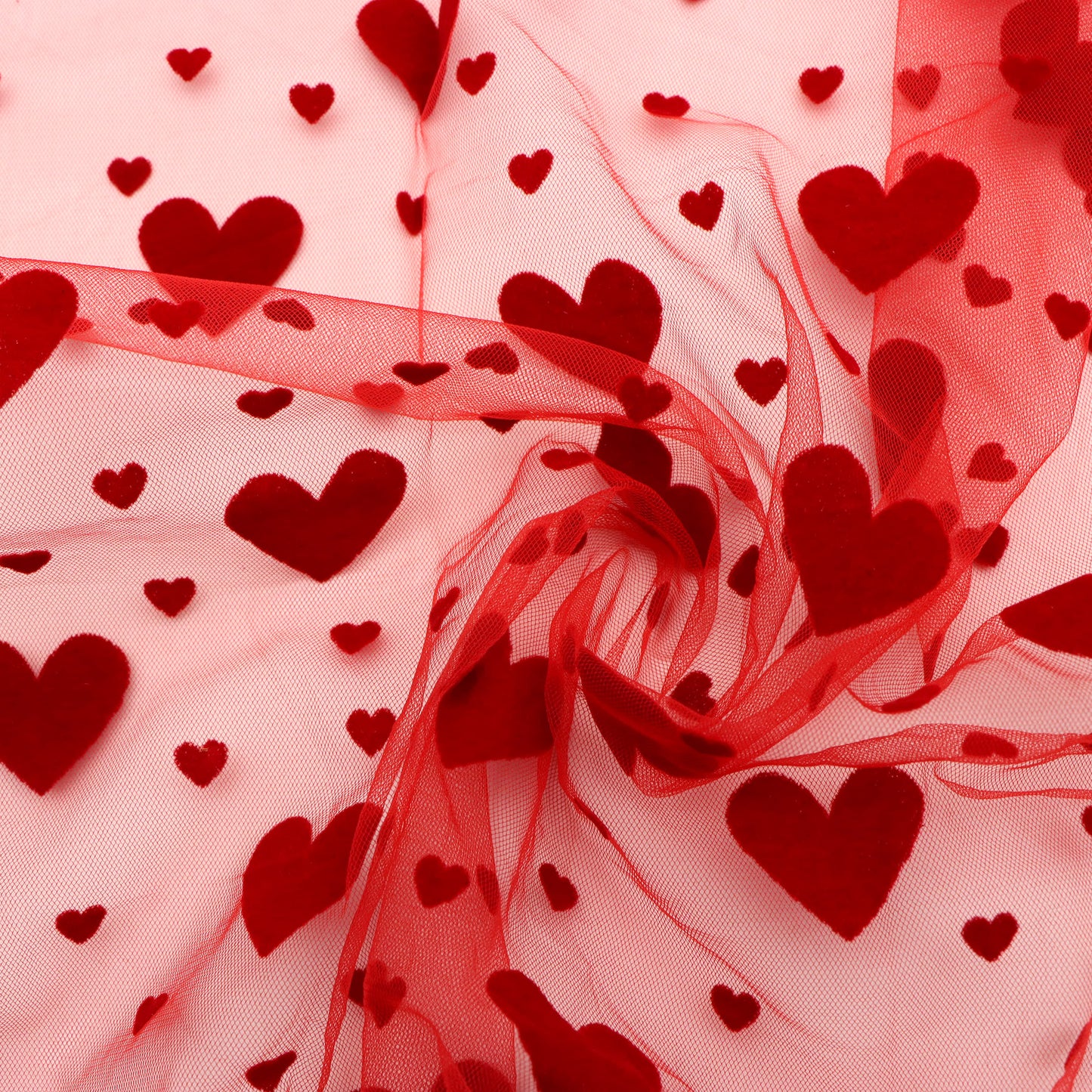 velvet Love heart fabric