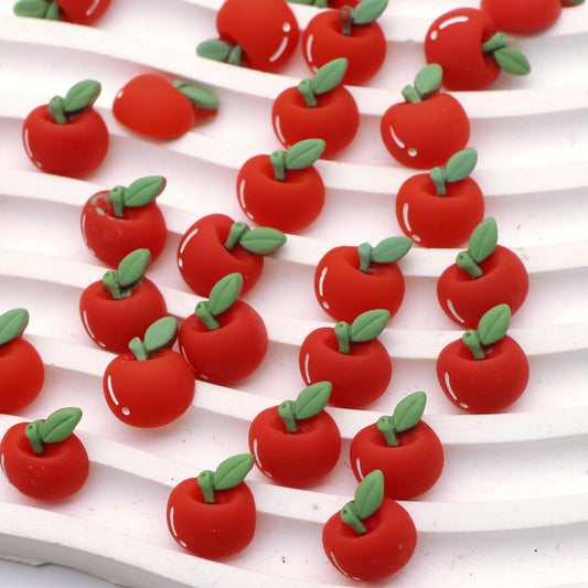 10Pcs Fruits Apple Acrylic Charms,Back To School 3D Flatback Resin Cabochons for DIY Jewelry, Earrings, Bracelets, Keychains, Festive Decor, Homemade Gifts, Phone Cases, Water Bottles, Hair Accessories