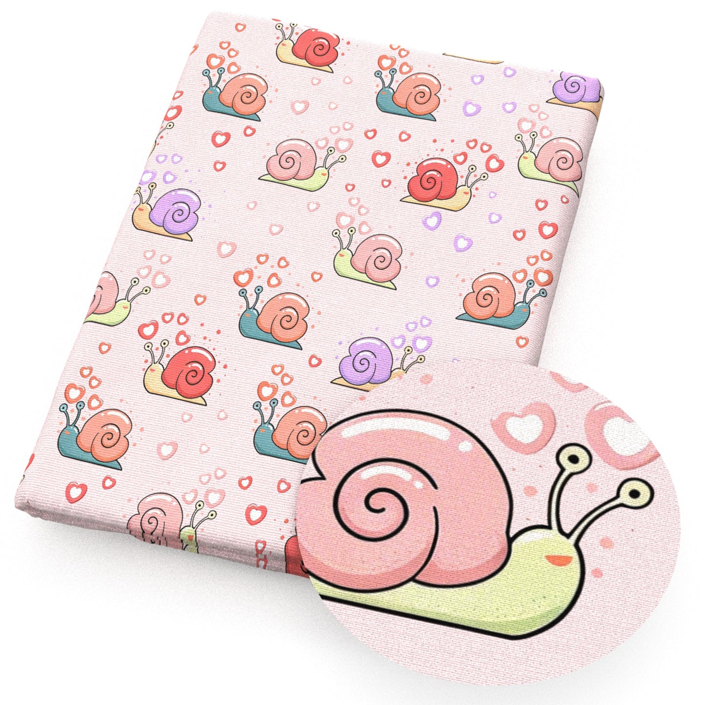 snails heart love fabric