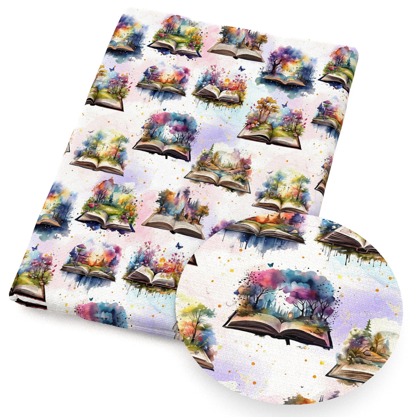 book leaf leaves tree butterfly tie dye fabric