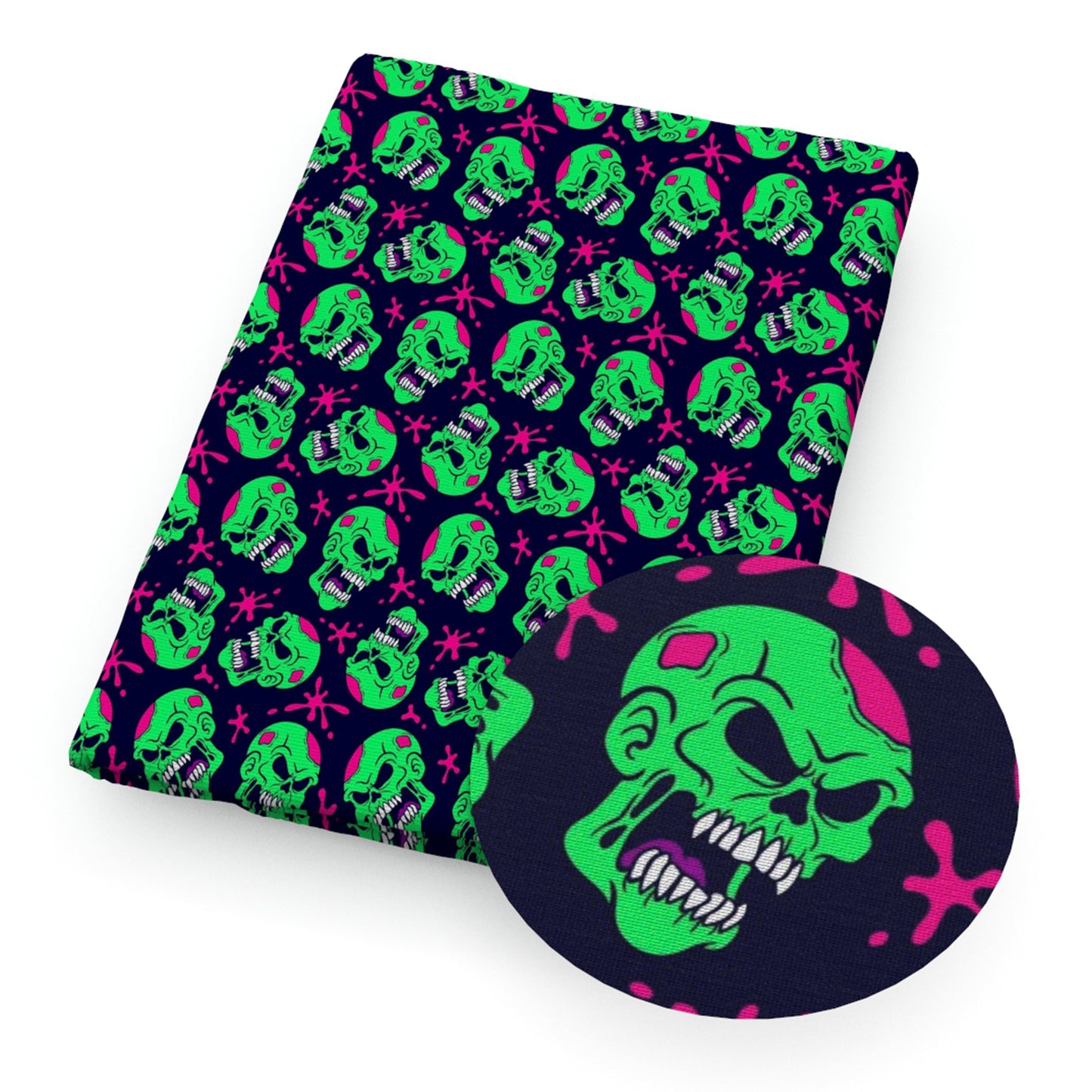 skull ghost skeleton bones halloween paint splatter horror fabric