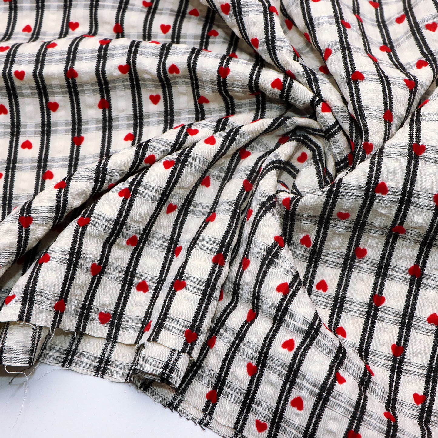 velvet Love heart fabric