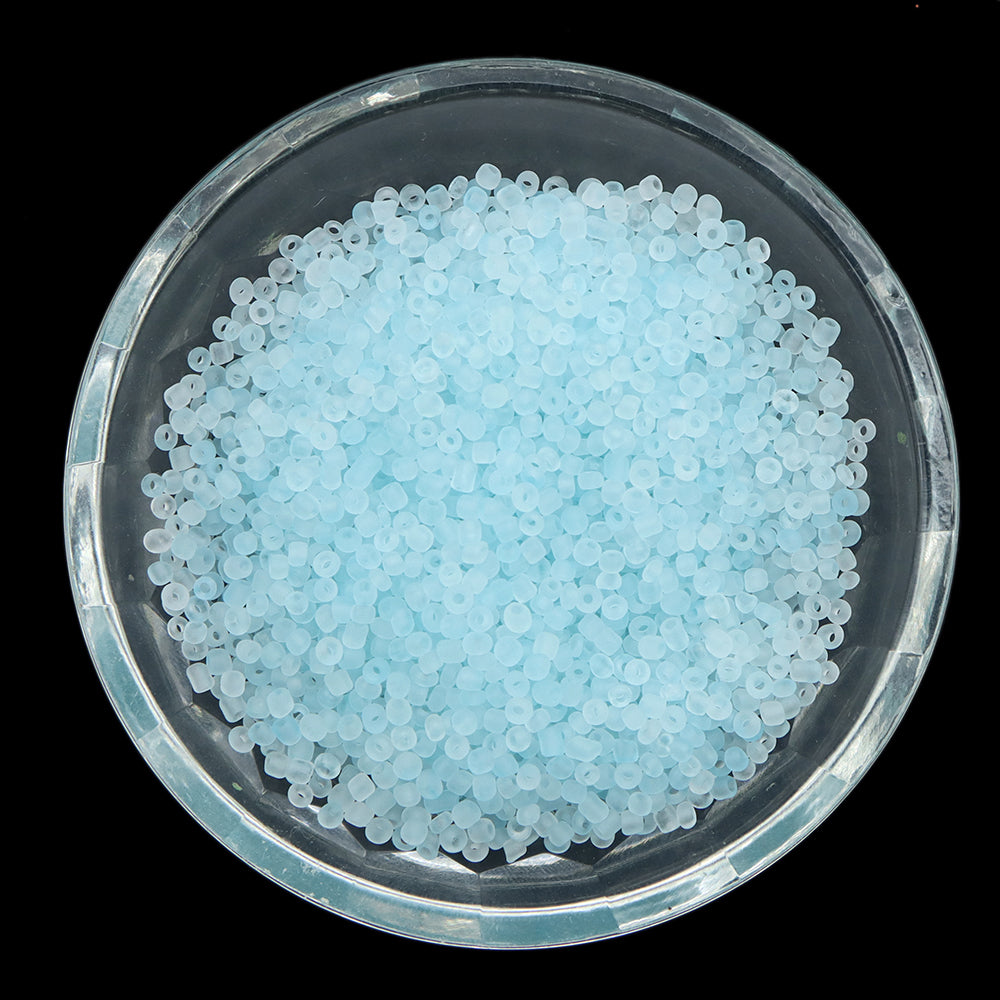 10g/pack Blue Series 12/0 Miyuki Seed Beads Plain Solid Color Loose Spacer Acrylic Beads with Hole for Jewelry Making DIY Bracelet Necklace Chain Earrings Charm Bangle Decors Craft Accessories