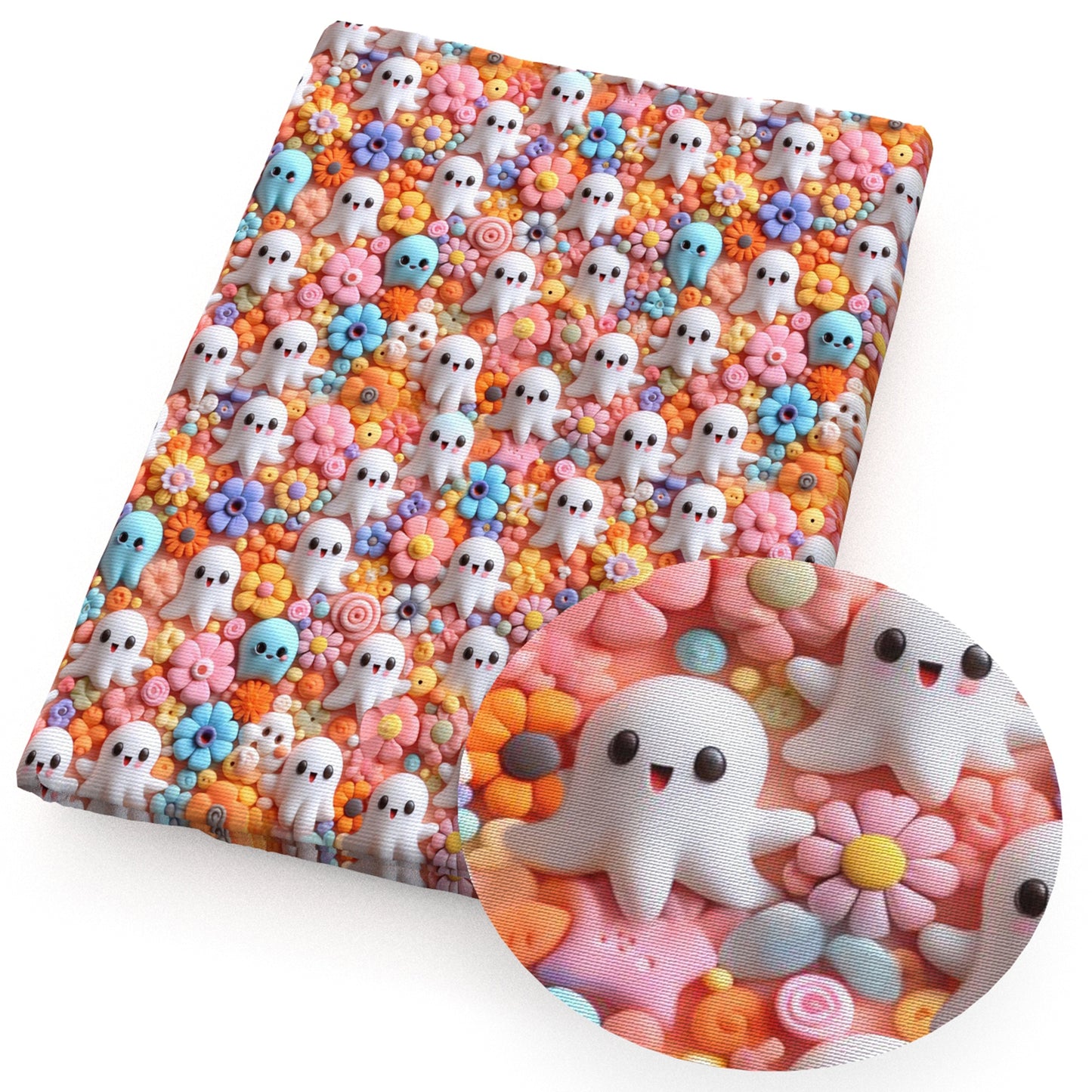 skull ghost skeleton bones flowerfloral halloween fabric