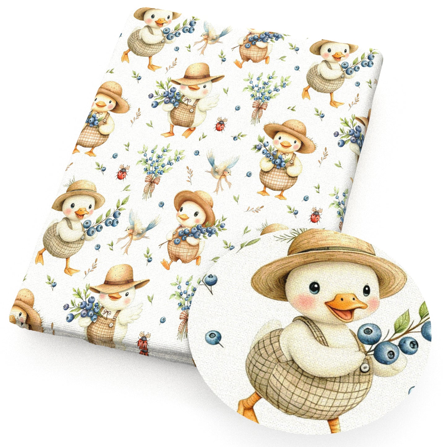 duck flowerfloral blueberry bird ladybug fabric