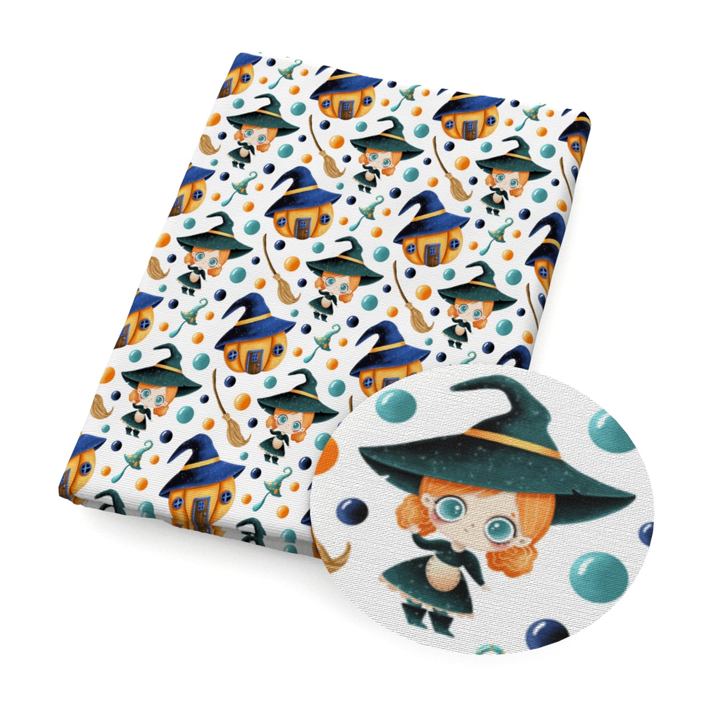 halloween pumpkin broom leaf leaves tree fabric