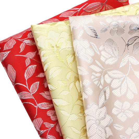 1pc Floral Jacquard Quilting Fabric - 59x19.68 Inch Precut Polyester Blend, Vibrant Floral Patterns, Ideal for DIY Patchwork Crafts, Handmade Projects, and Home Decor, Quilting Supplies