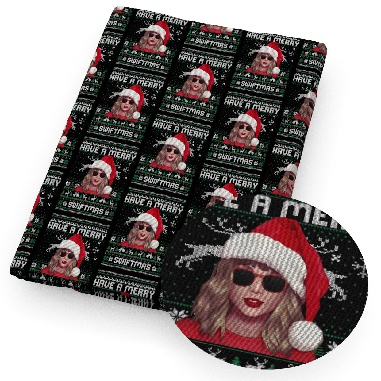 christmas day music notes fabric