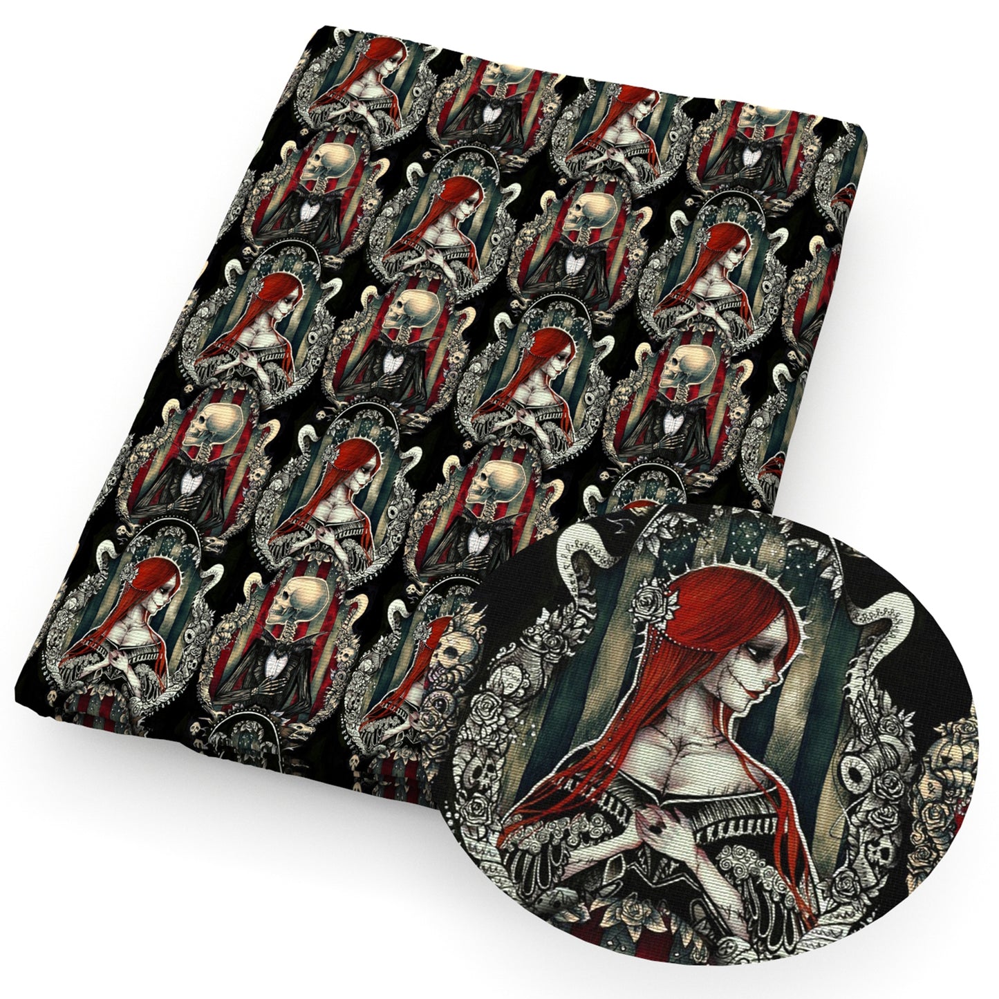 the nightmare before christmas halloween skull ghost skeleton bones fabric