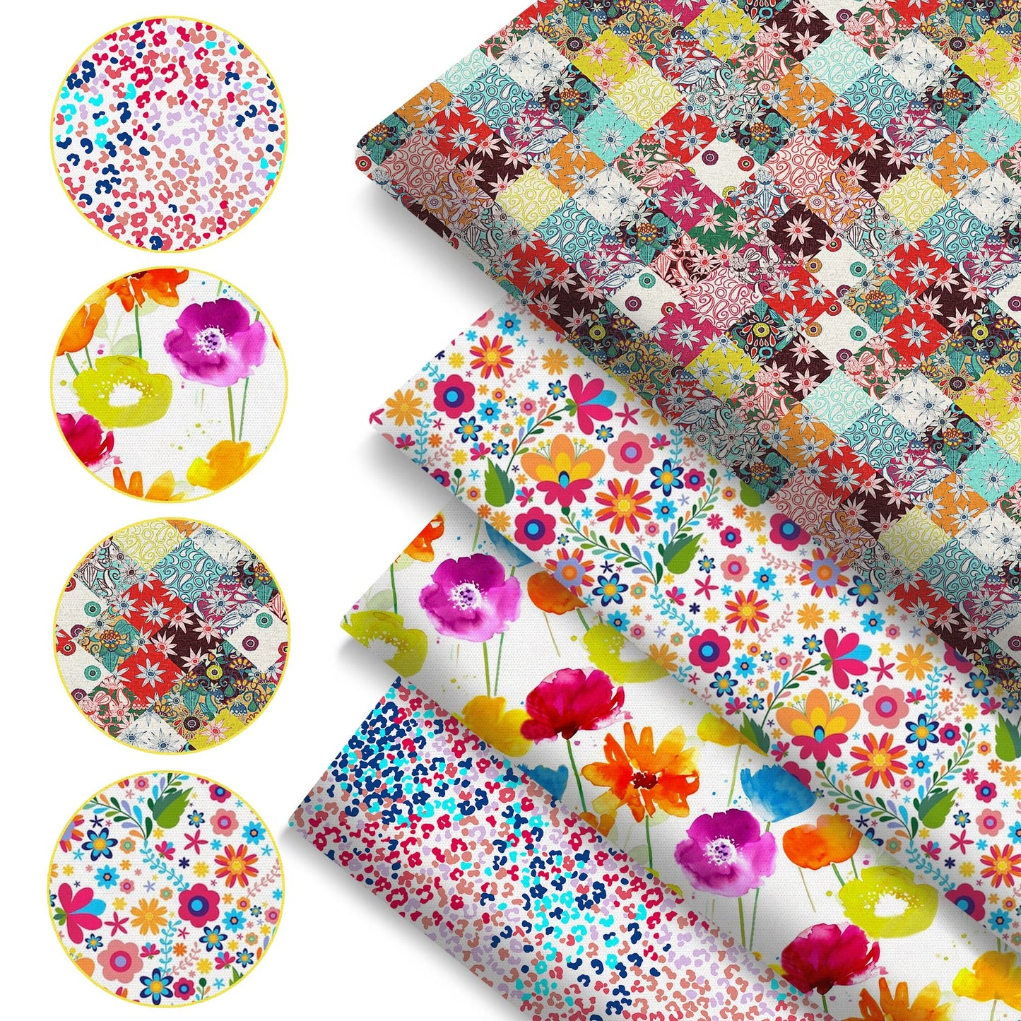 4Pc/set 7.87x7.87inch(20x20cm) flower series Precut Quilting Fabric Fat Quarter Fabric Bundle