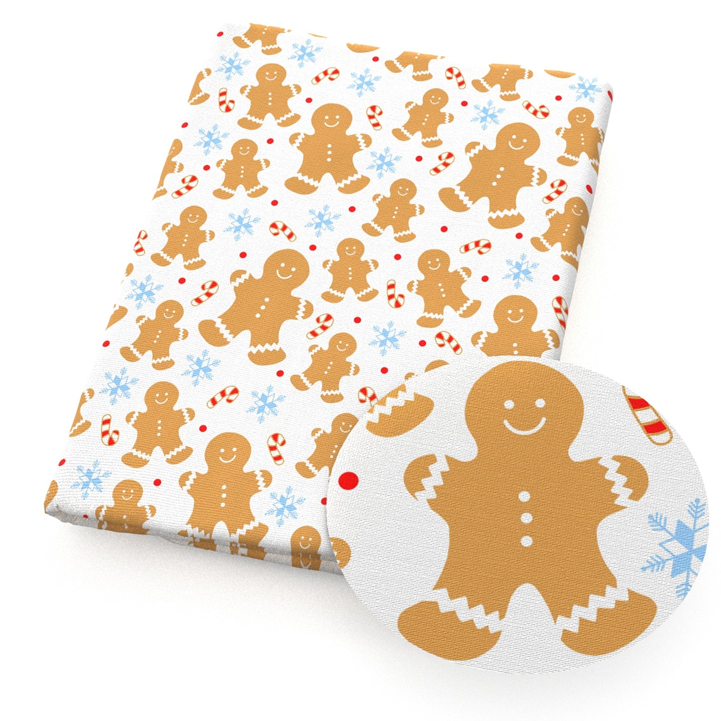 gingerbread man christmas day snowflakesnow fabric