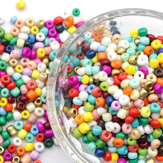 10g/pack 6/0 Vibrant Colorful Miyuki Seed Beads Frosted Solid Color Loose Spacer Acrylic Beads with Hole for Jewelry Making DIY Bracelet Necklace Chain Earrings Charm Bangle Decors Craft Accessories