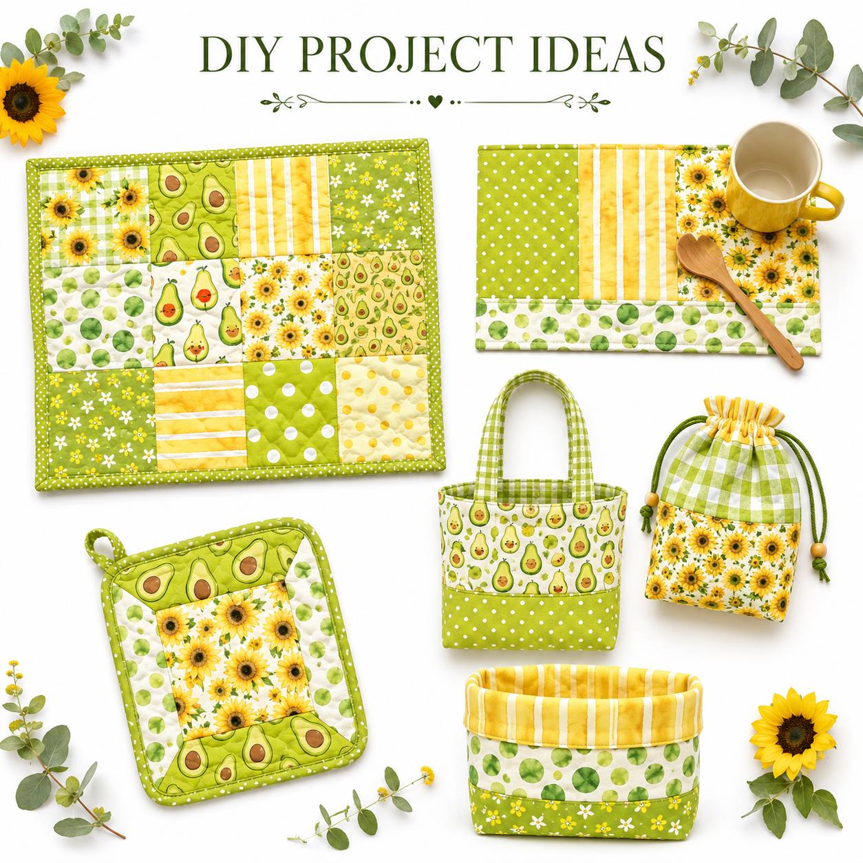 10pcs Vintage Avocado Floral Jelly Roll Fabric Strips 2.5X19.7inch Pre-Cut 100% Polyester For Patchwork Quilts, Table Runners, Placemats, Tote Bags, Storage Pouches, Makeup Bags, Coasters, Quilt Blocks & Binding Birthday Gift For Mom