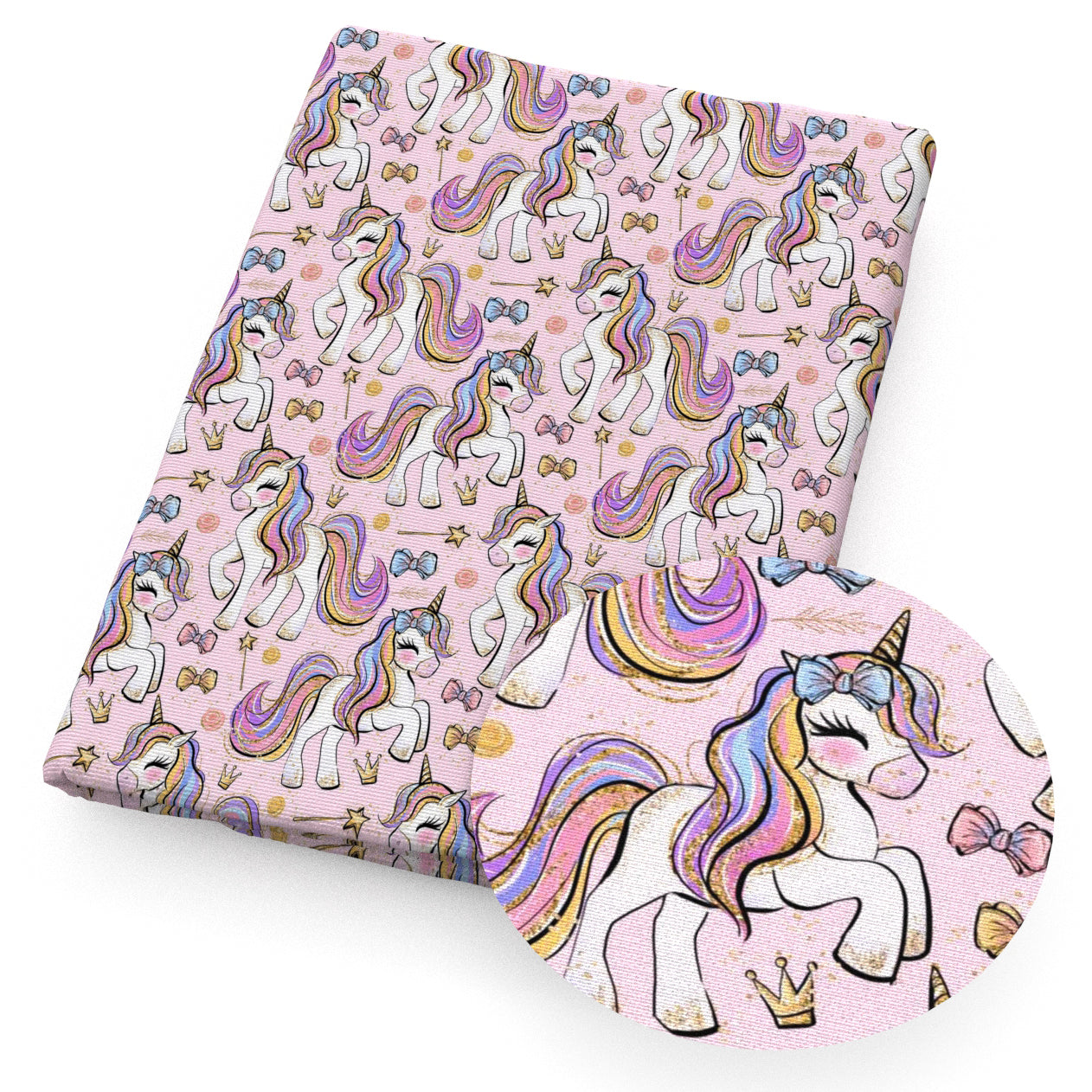 bowknotbows unicorn pink series magic wand fabric