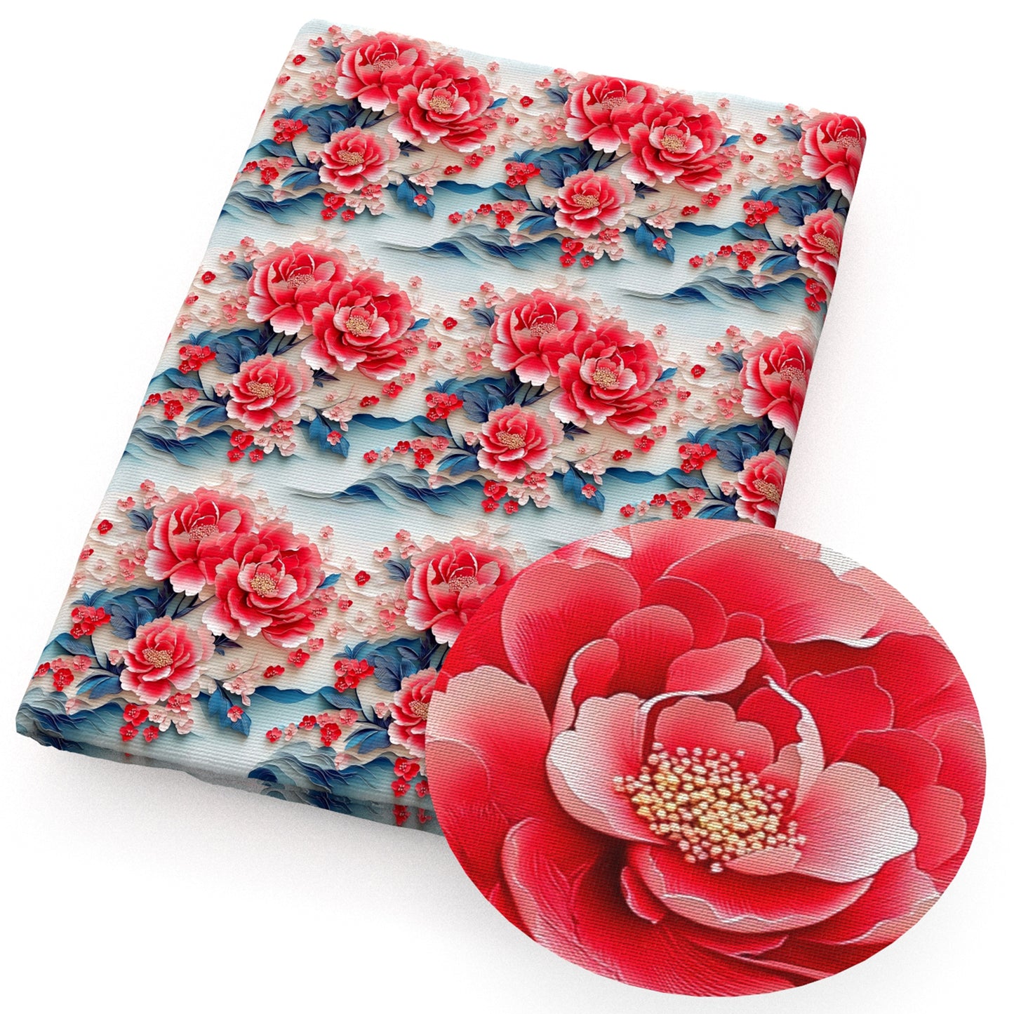 peony flower fabric