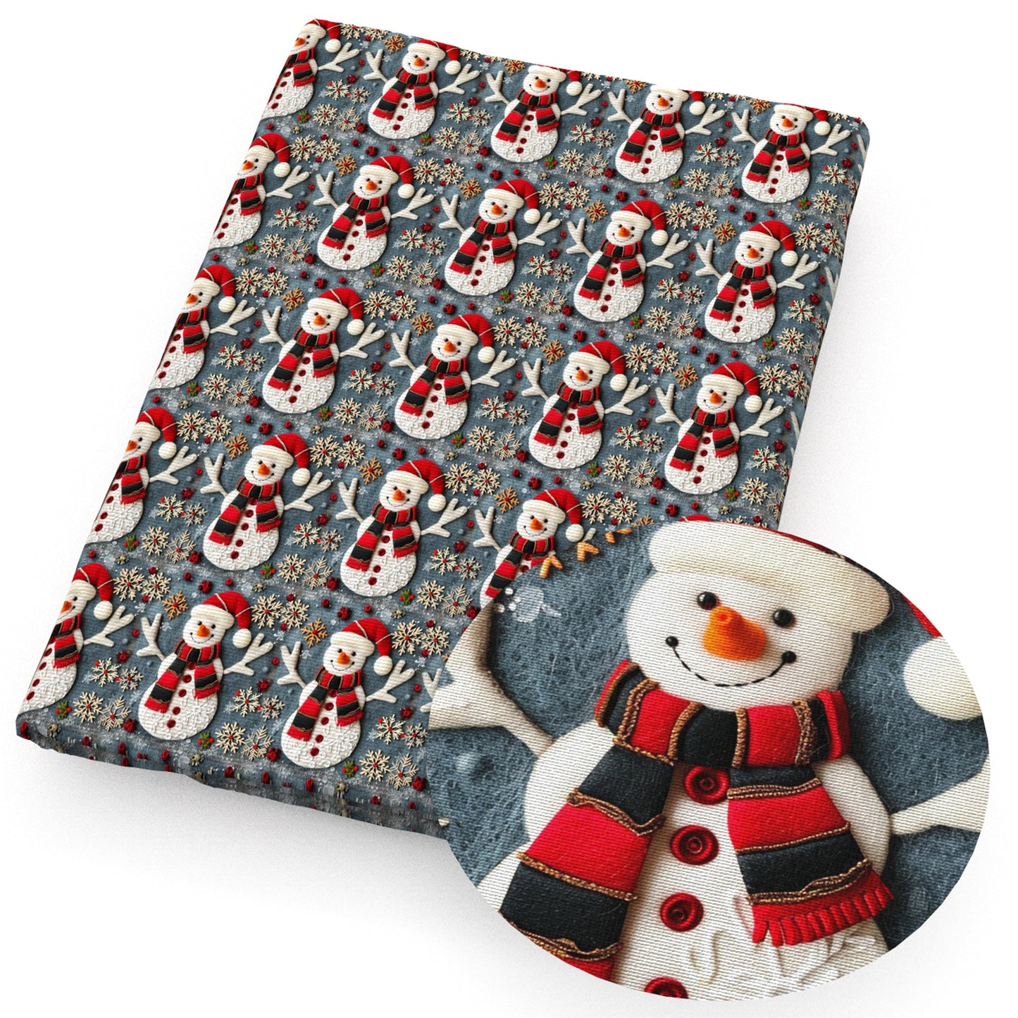 snowman christmas day imitation embroidery series snowflakesnow fabric