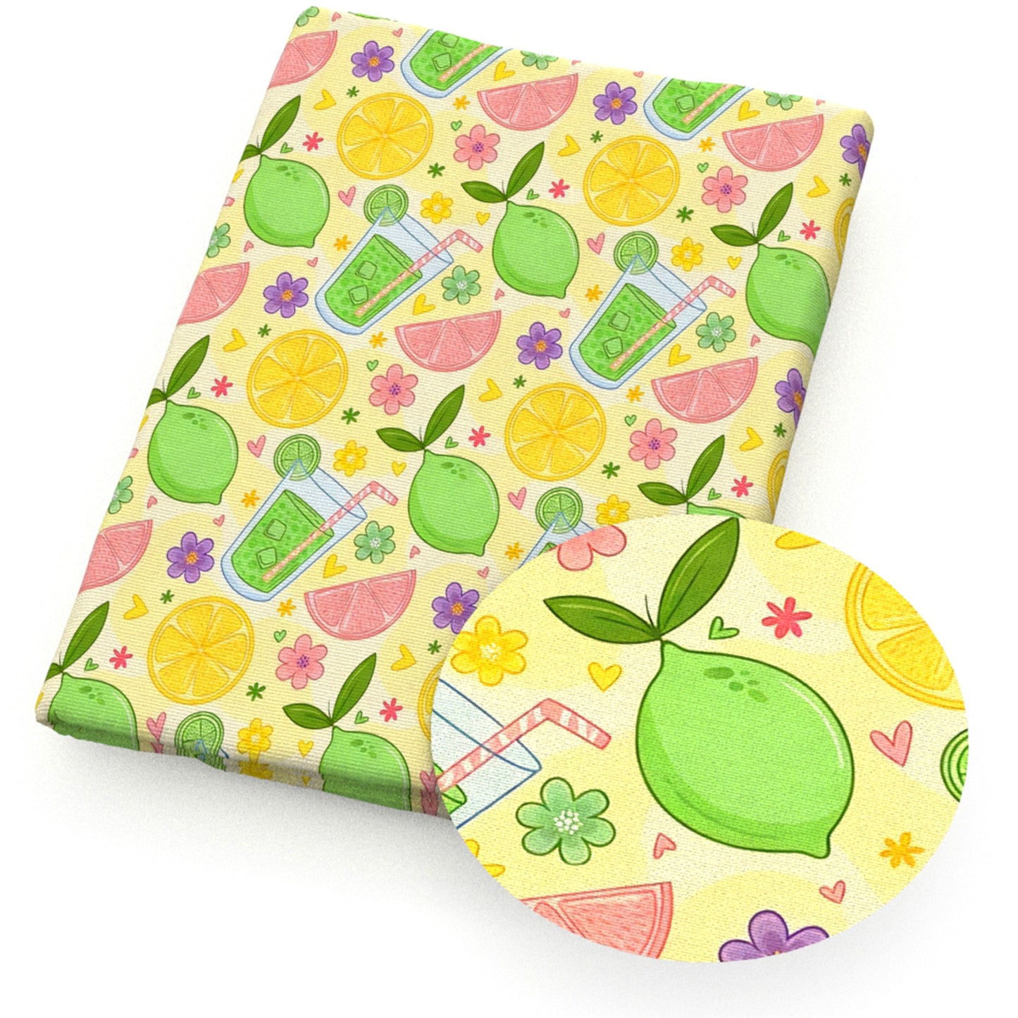 lemon drinks juice rainbow color summer fabric