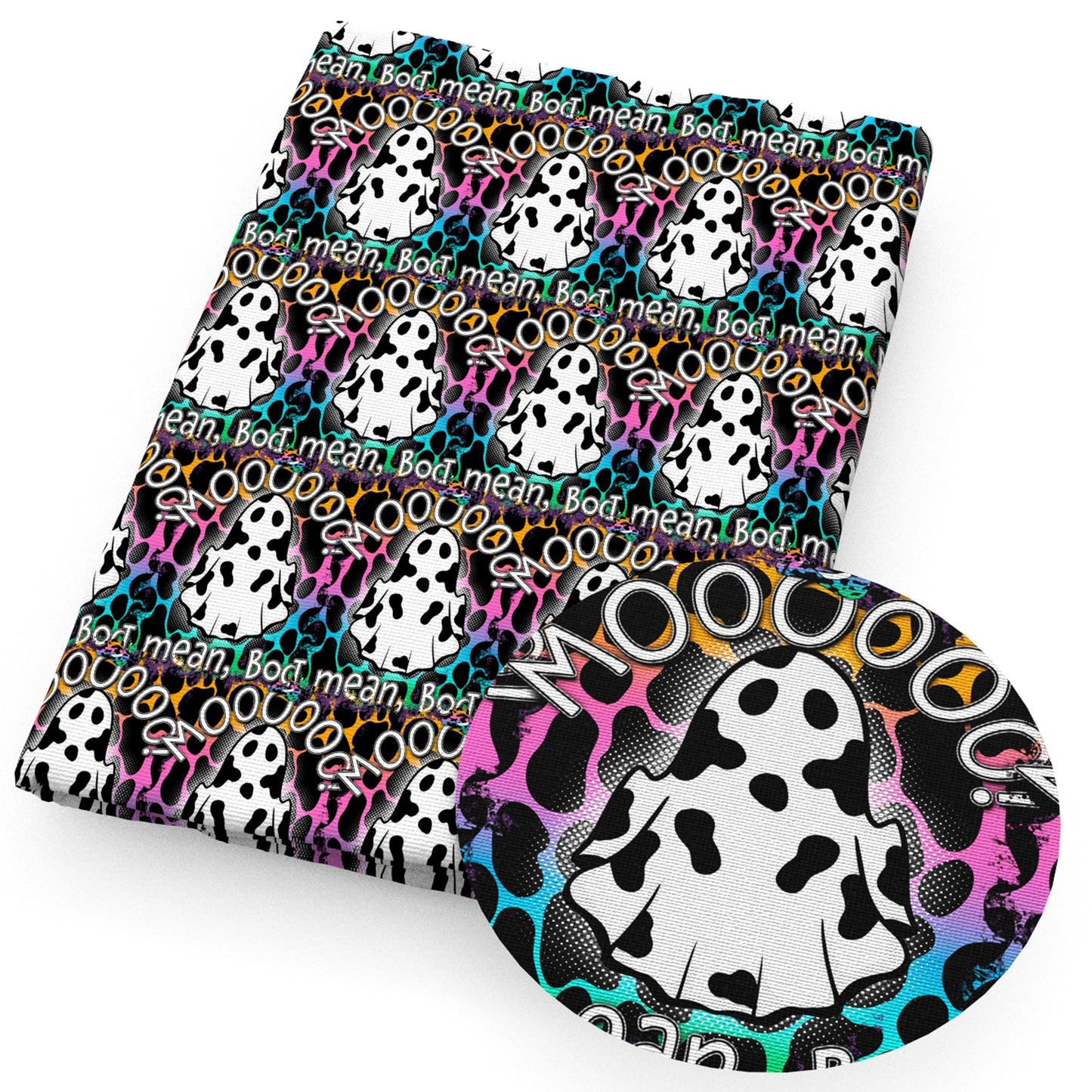 halloween skull ghost skeleton bones fabric