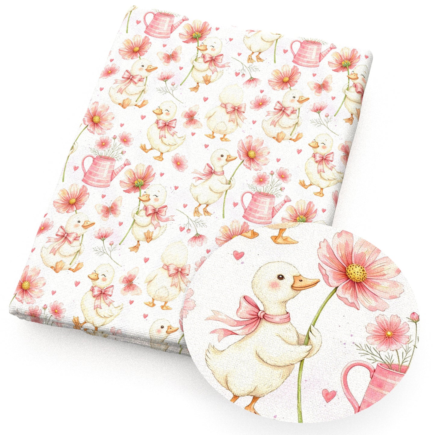 duck flowerfloral bowknotbows butterfly pink series fabric