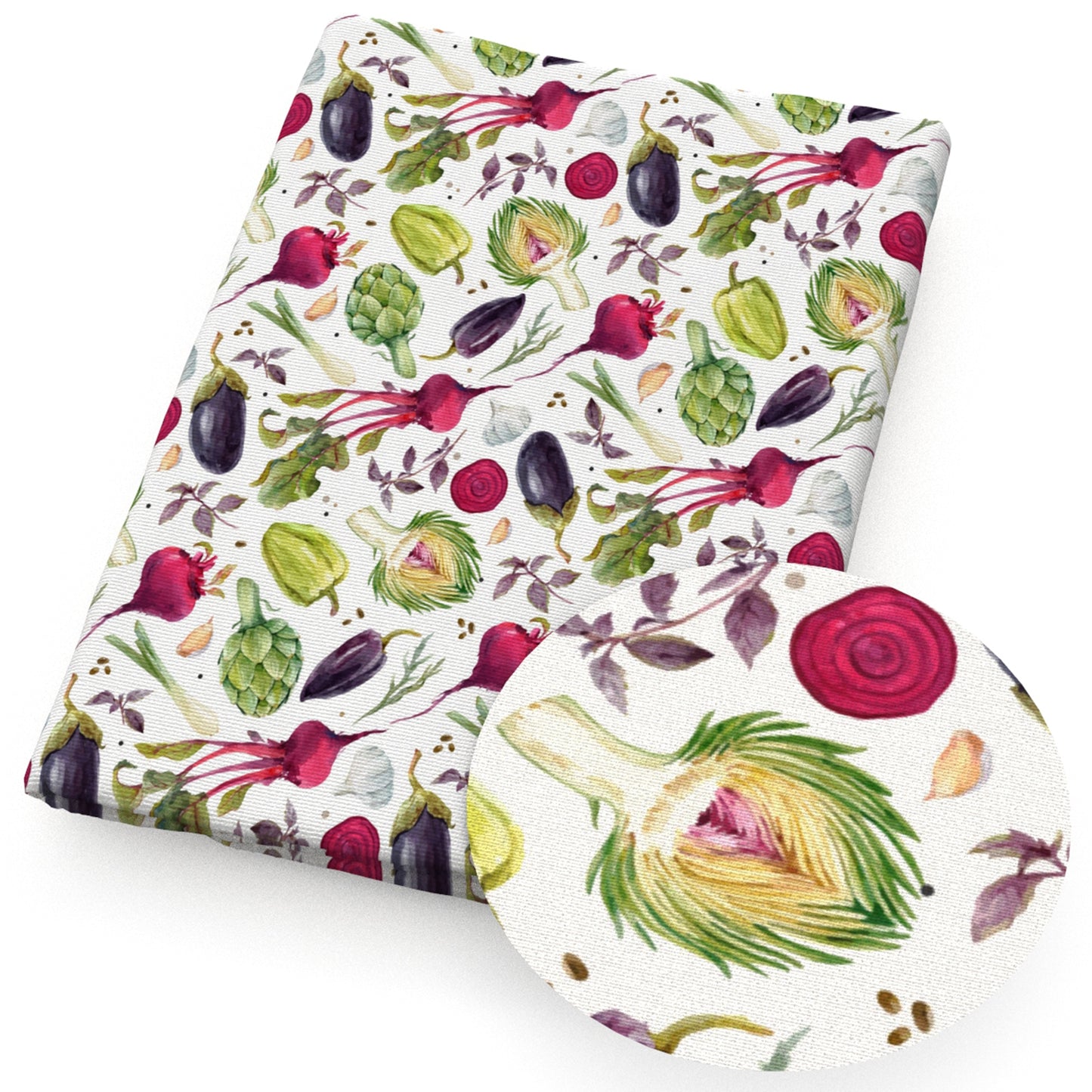 vegetables tomatoes eggplant garlic cynara scolymus fabric