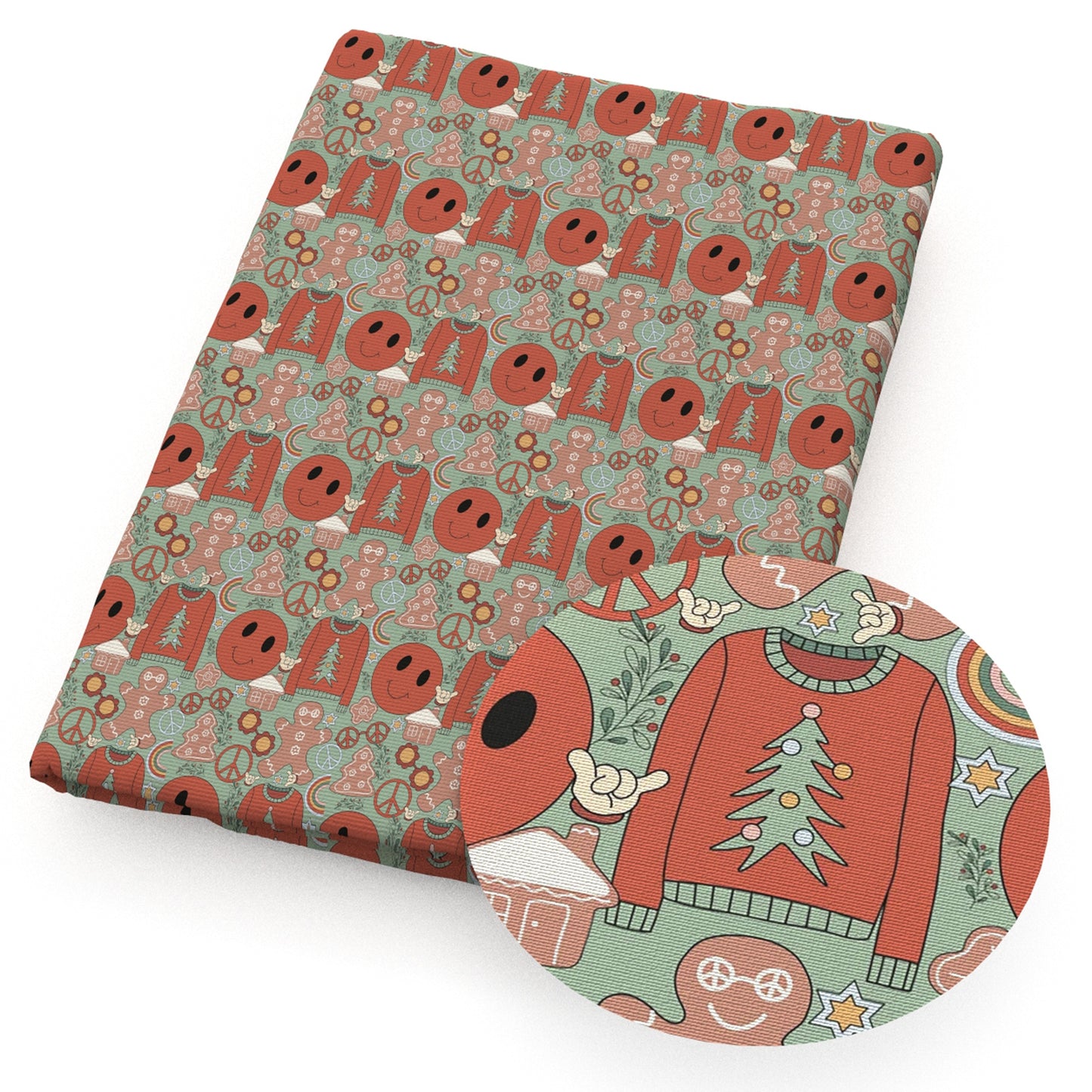 christmas tree clothes gingerbread man glasses star starfish rainbow fabric