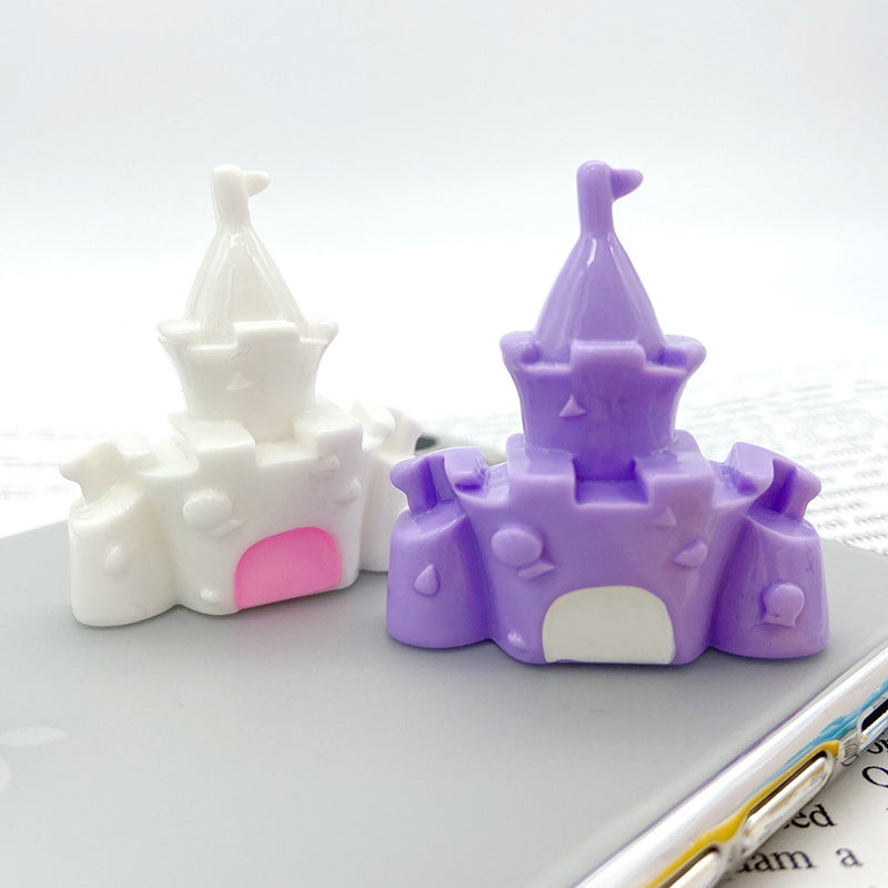 5pcs 3D Resin Castle Ornaments, Flatback Cabochon Beads Design for DIY Scrapbooking, Home Decor & Holiday Parties