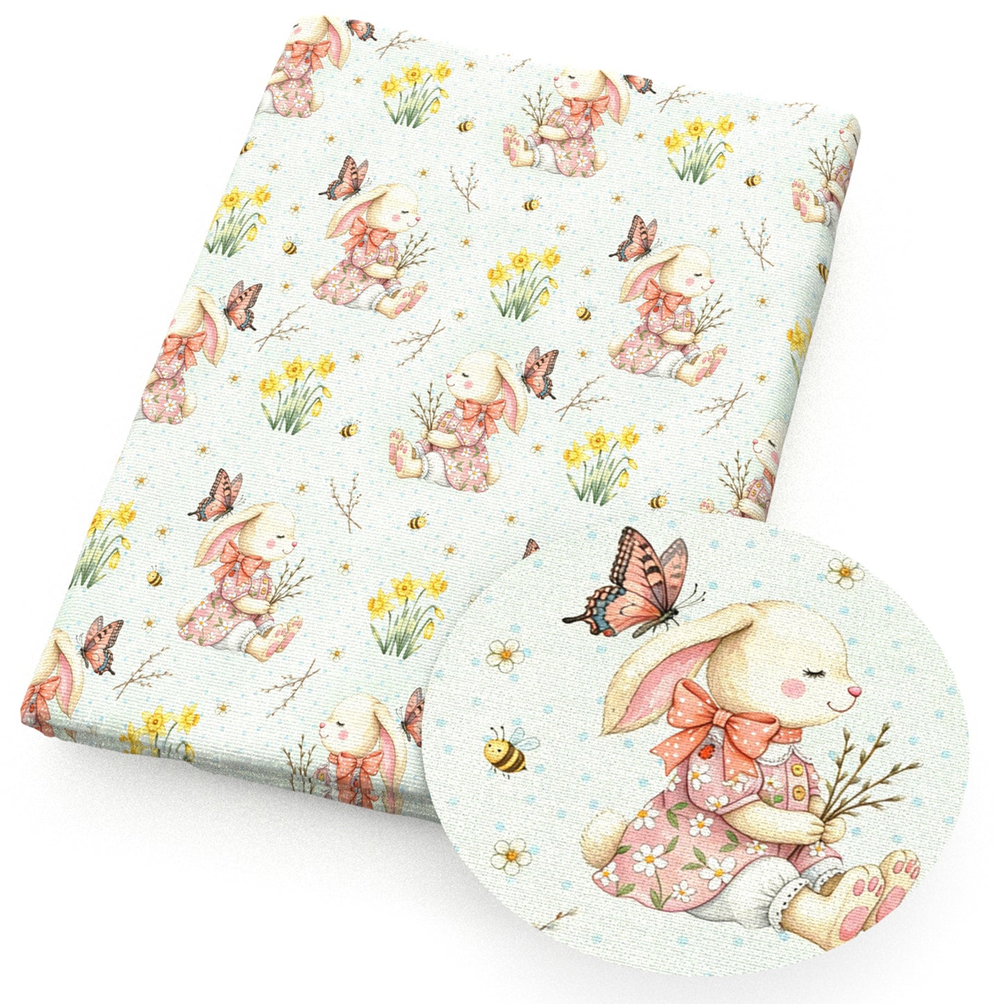 rabbit bunny flowerfloral butterfly fabric