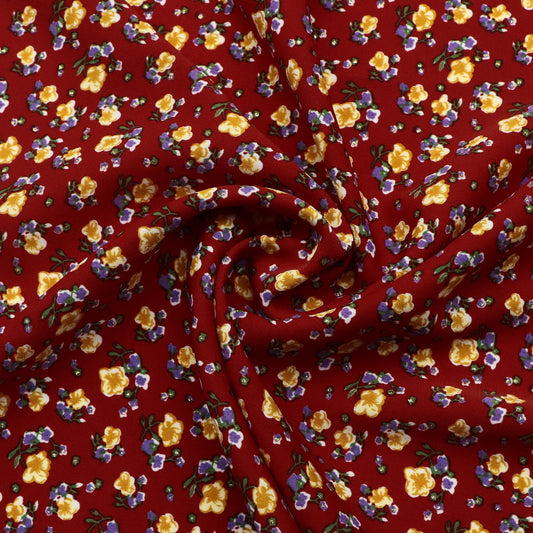 1pc Glitter Small Flowers Printed Premium Chiffon Fabric - 59x19.68inch Pre-Cut Polyester Fabric with Vibrant Blossom Flower Designs, 100% Polyester for DIY Sewing, Bags, Party Decor, Tablecloths, Gift Wrapping, Cushions & Furniture Covers