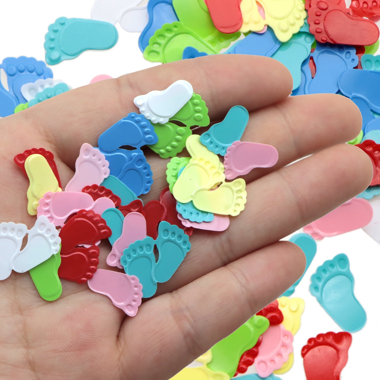 10g/0.35oz Footprint Shaped Sequins,Mixed Colors,PVC Flakes for DIY Crafts,Jewelry Making DIY Hand-Sewn Decorative Accessories,Perfect for New Year, Birthday, Wedding, and Bridal Shower Celebrations