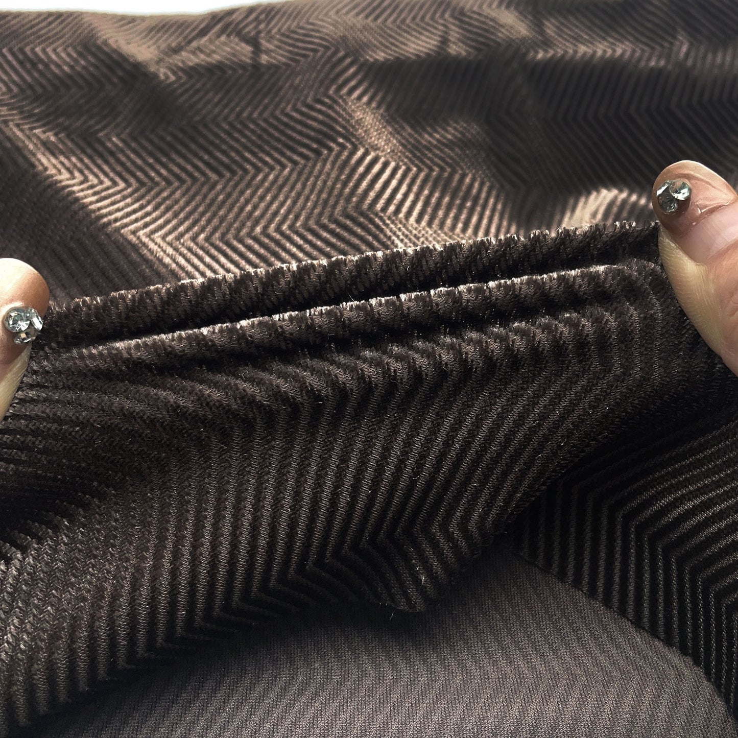 1Pc 62.99x19.68inch(160x50cm) stripe Velvet Fabric - Soft & Durable Polyester Material, Pre-Cut for DIY Sofa Covers & Handmade Projects