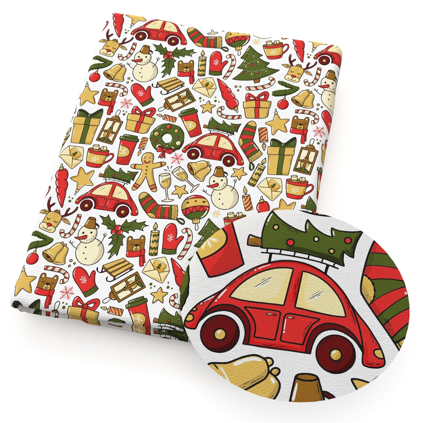 reindeer giraffe christmas tree snowman crutch candles fabric