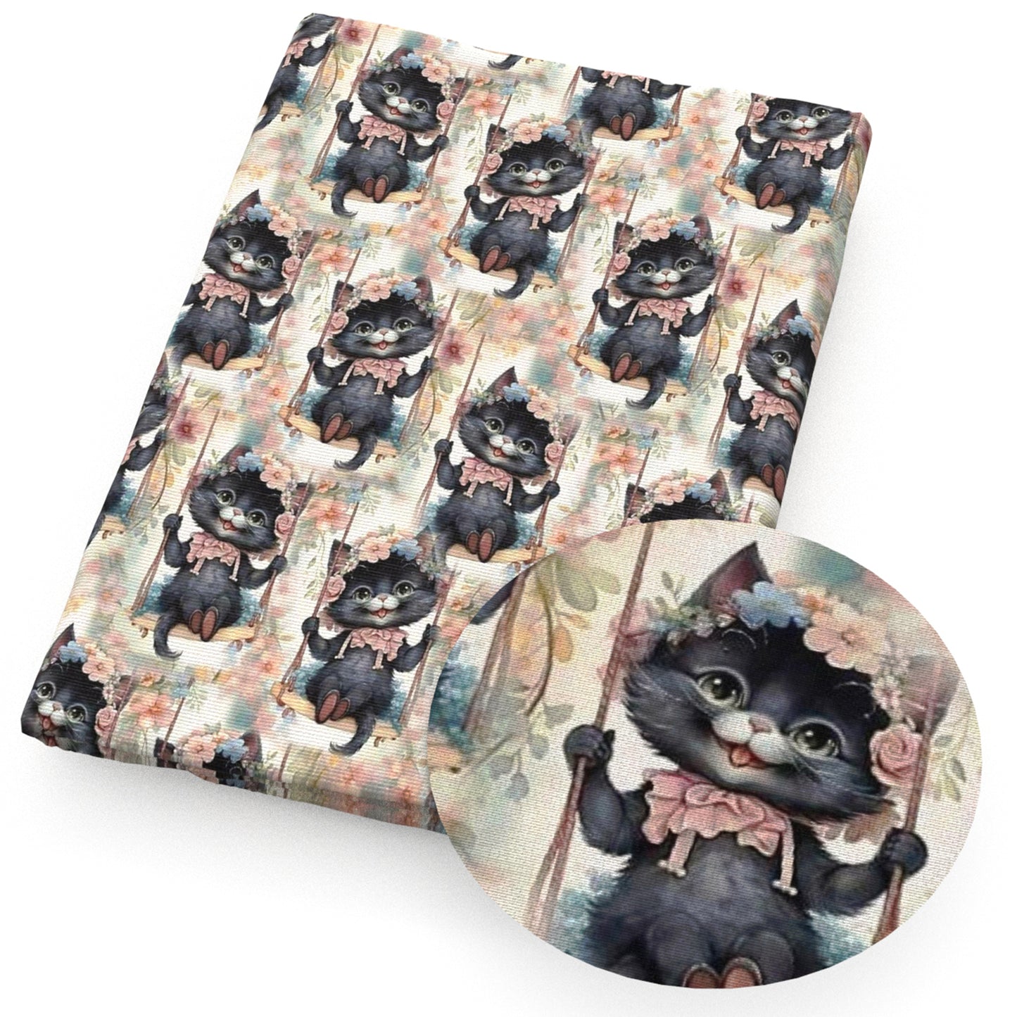 cat flowerfloral fabric