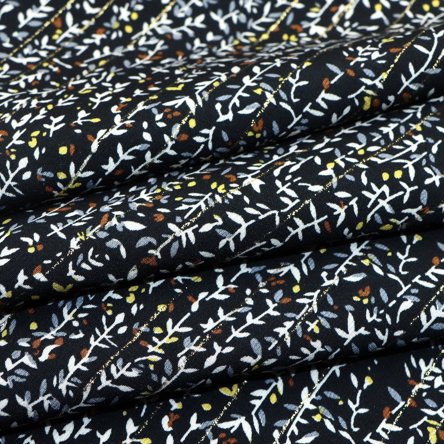 1pc glitter stripe leaves flower Fabric - 59x19.68inch(150x50cm) 100%Polyester Material, High Density for DIY Crafts - Hand Wash Only Precut Fabric