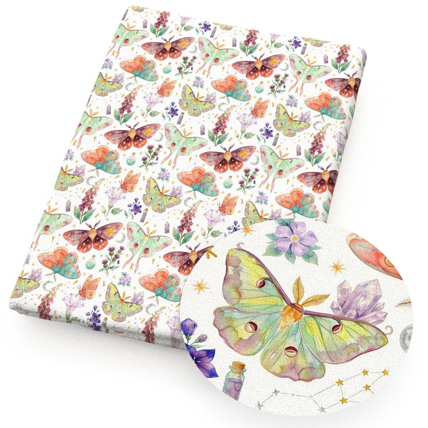 butterfly flowerfloral star starfish ing bottle moon fabric