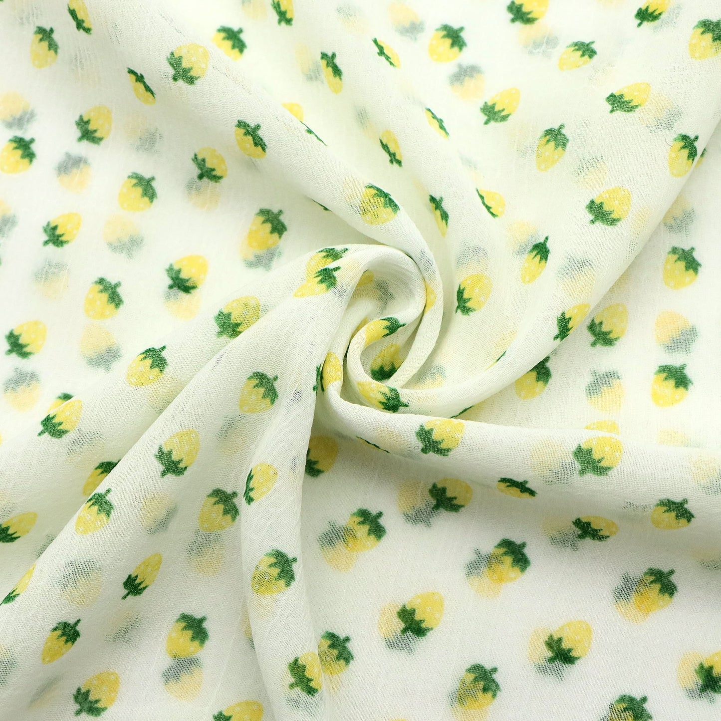 1Pc strawberry pattern Chiffon Fabric - 59x19.68inch(150x50cm) Pre-cut Fabric,Perfect for DIY Sewing,Bags,Party Decor, Tablecloths, Gift Wrapping,Cushions & Furniture Covers