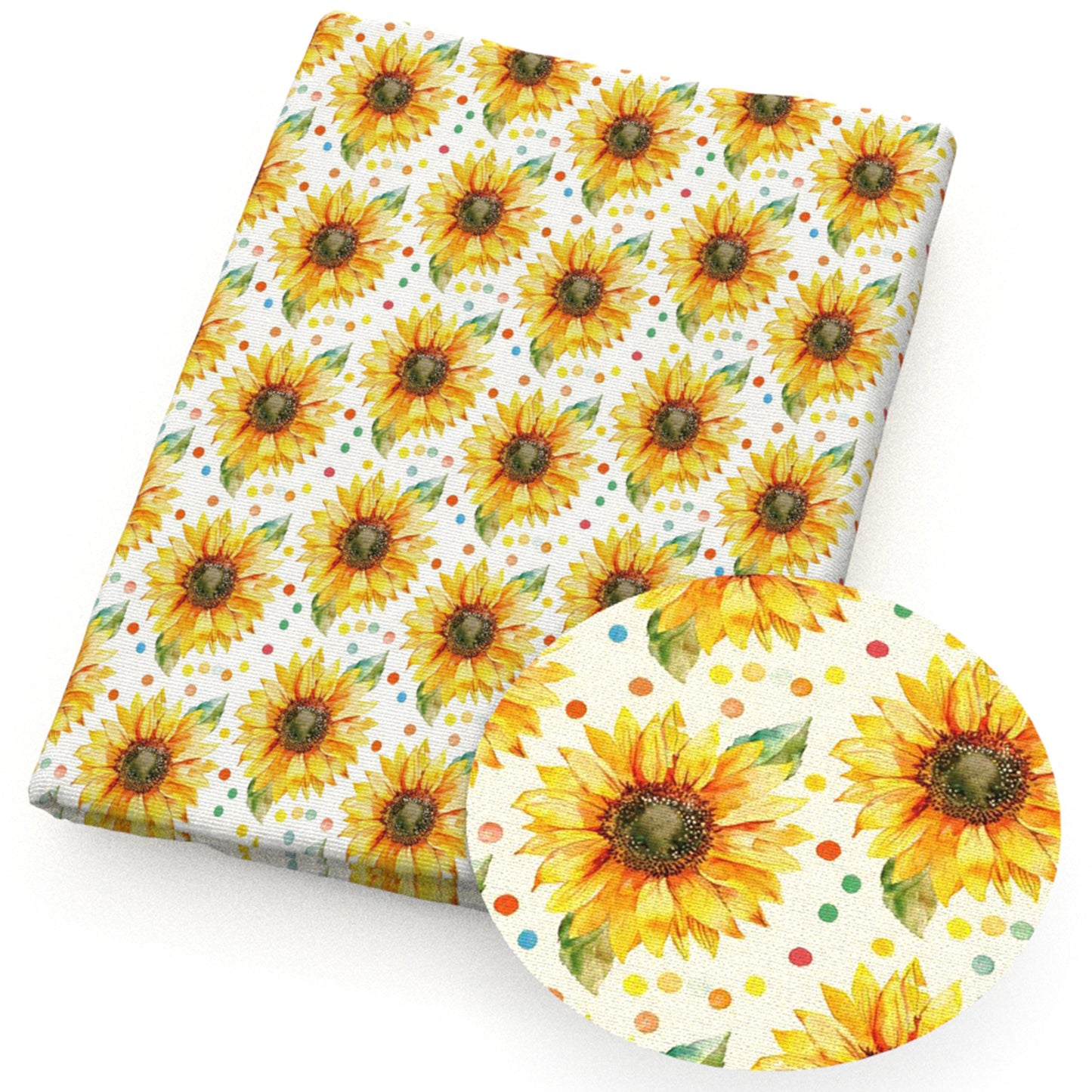 sunflower dots spot plant fabric