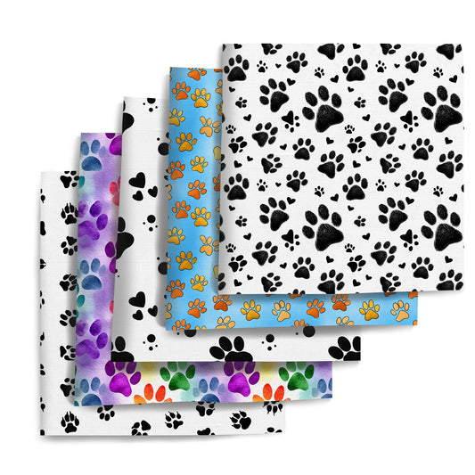 5Pc/set 7.87x7.87inch/19.68x17.7inch footprint series Precut Quilting Fabric Fat Quarter Fabric Bundle