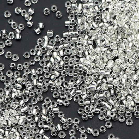 10g/pack Silvery Series 8/0 Miyuki Seed Beads Plain Solid Color Loose Spacer Acrylic Beads with Hole for Jewelry Making DIY Bracelet Necklace Chain Earrings Charm Bangle Decors Craft Accessories