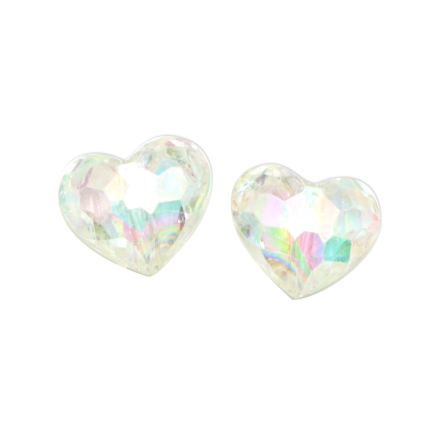 20Pcs Transparent Love Heart Acrylic Beads Iridescent Solid Color Loose Spacer Beads for DIY Jewelry Making Accessories DIY Bracelet Necklace Chain Earrings Charm Bangle Decors Craft Pen Supplies Festive Decorations