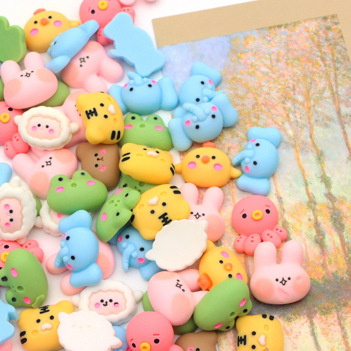 10Pcs Animals Series Acrylic Charms,Random Designs,Rabbit,Frog,Tiger,Sheep Shaped,3D Flatback Resin Cabochons for DIY Jewelry, Earrings, Bracelets, Keychains, Festive Decor, Homemade Gifts, Phone Cases, Water Bottles, Hair Accessories