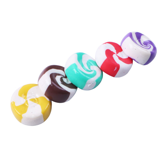 2Pcs Candy Lollipop Decor Polymer Clay For Pretend Kitchen Play Cooking Game DIY Party Doll House Accessory