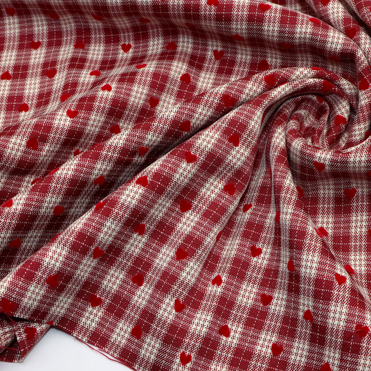 velvet Love heart fabric
